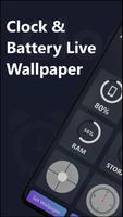 Clock & Battery Live Wallpaper Affiche