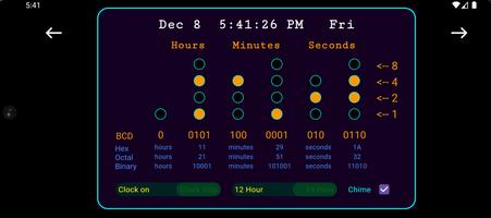 Binary Clock  Radix Calculator Affiche