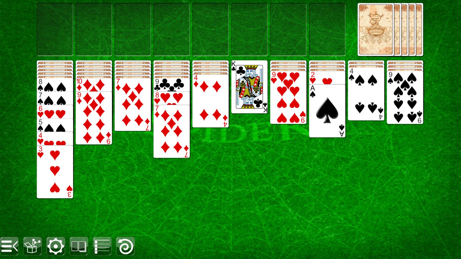 Пасьянс паук 4 масти играть как гость. Игра Spider Solitaire. Паук пасьянс спидер Солитер. Пасьянс "паук" 2. Пасьянс паук две масти.