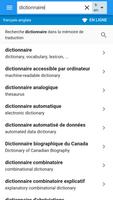Anglais-Français Dictionnaire capture d'écran 1