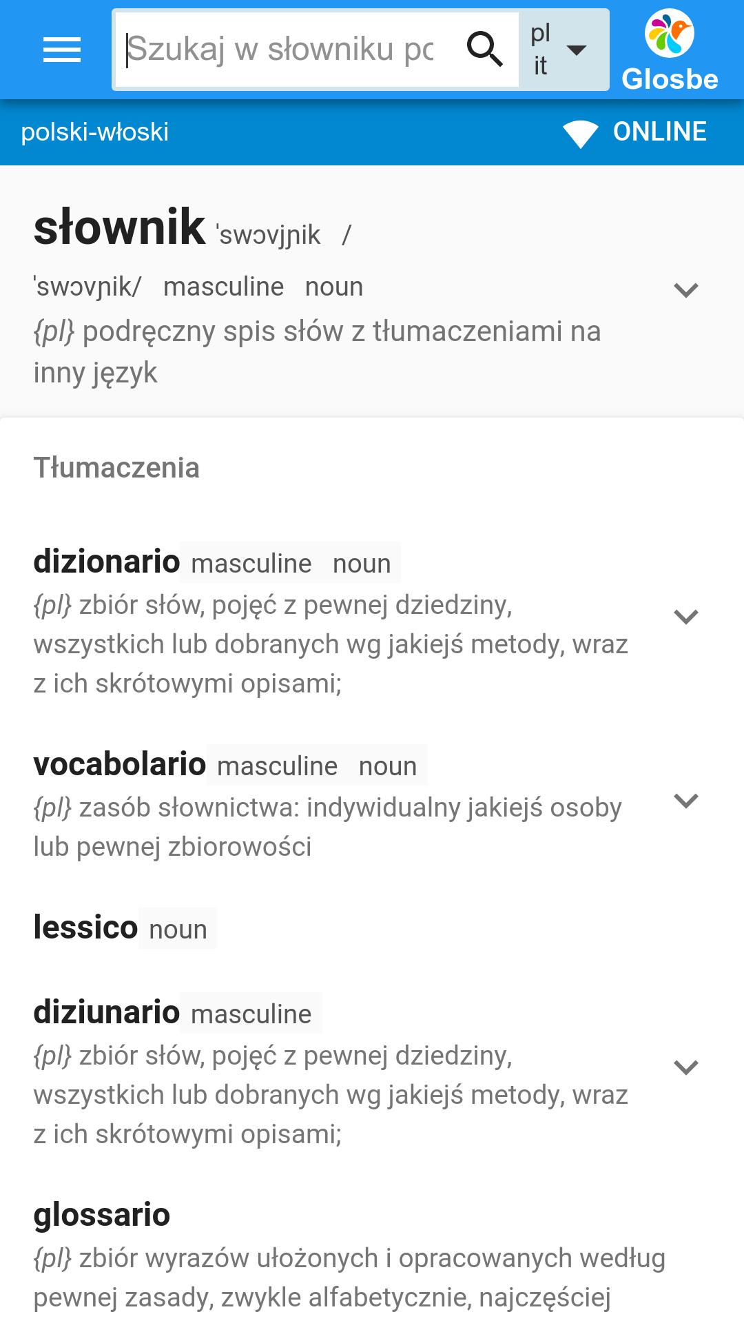 scarica slownik wloski