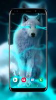 Blue Ice Fire Wolf Wallpaper capture d'écran 1