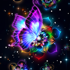 4K Wallpaper HD - Neon Butterfly Universe icône