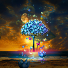 Sunset And Tree - Wallpaper Zeichen