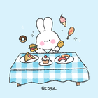 카카오톡 테마 - 먹보 바니_블루 biểu tượng
