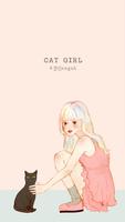 카카오톡 테마 - 소녀와 고양이 Affiche