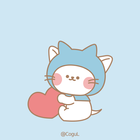 카카오톡 테마 - 달콩_냥이 인형탈_블루 ícone