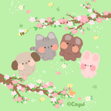카카오톡 테마 - 보송보송친구들_봄꽃구경 ícone