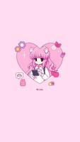 카카오톡 테마 - 하이틴걸_핑크 Plakat