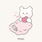 카카오톡 테마 - 밀크곰과 토끼 인형_크림_1 biểu tượng