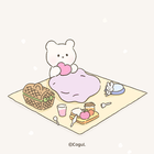 카카오톡 테마 - 밀크곰 봄소풍_크림_1 biểu tượng
