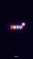 카카오톡 테마 - 네온_xoxo 하트_알록달록 Affiche