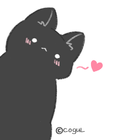 카카오톡 테마 - 빼꼼 까망 고양이_소프트 화이트 Zeichen