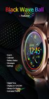 Black Wave Ball_Watchface ảnh chụp màn hình 1