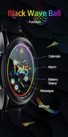Black Wave Ball_Watchface ảnh chụp màn hình 2