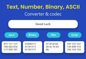 Text, Number, Binary, ASCII Co Affiche