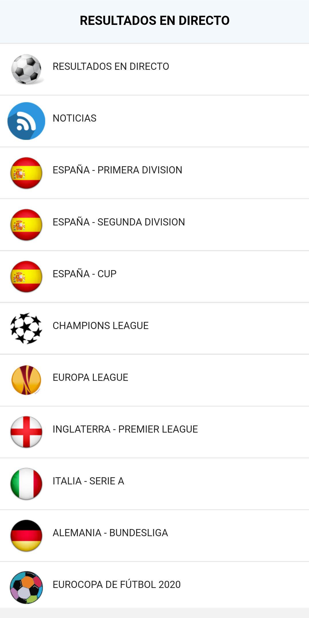 Fútbol resultados en directo for Android - APK Download