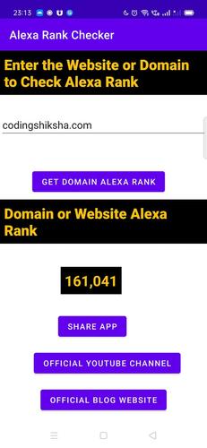 Domain or Website Alexa Rank Checker FREE App for Android - APK Download