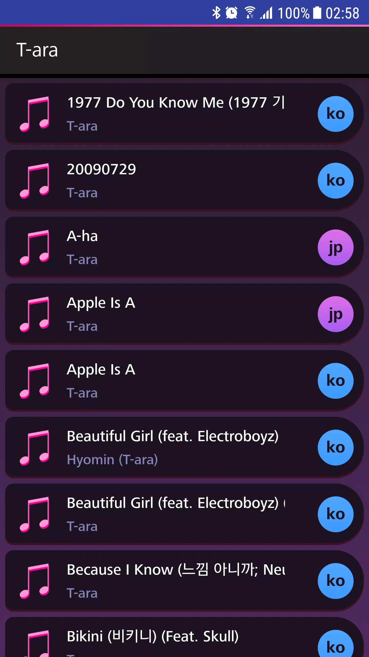 Lyrics for T-ara (Offline) APK for Android Download