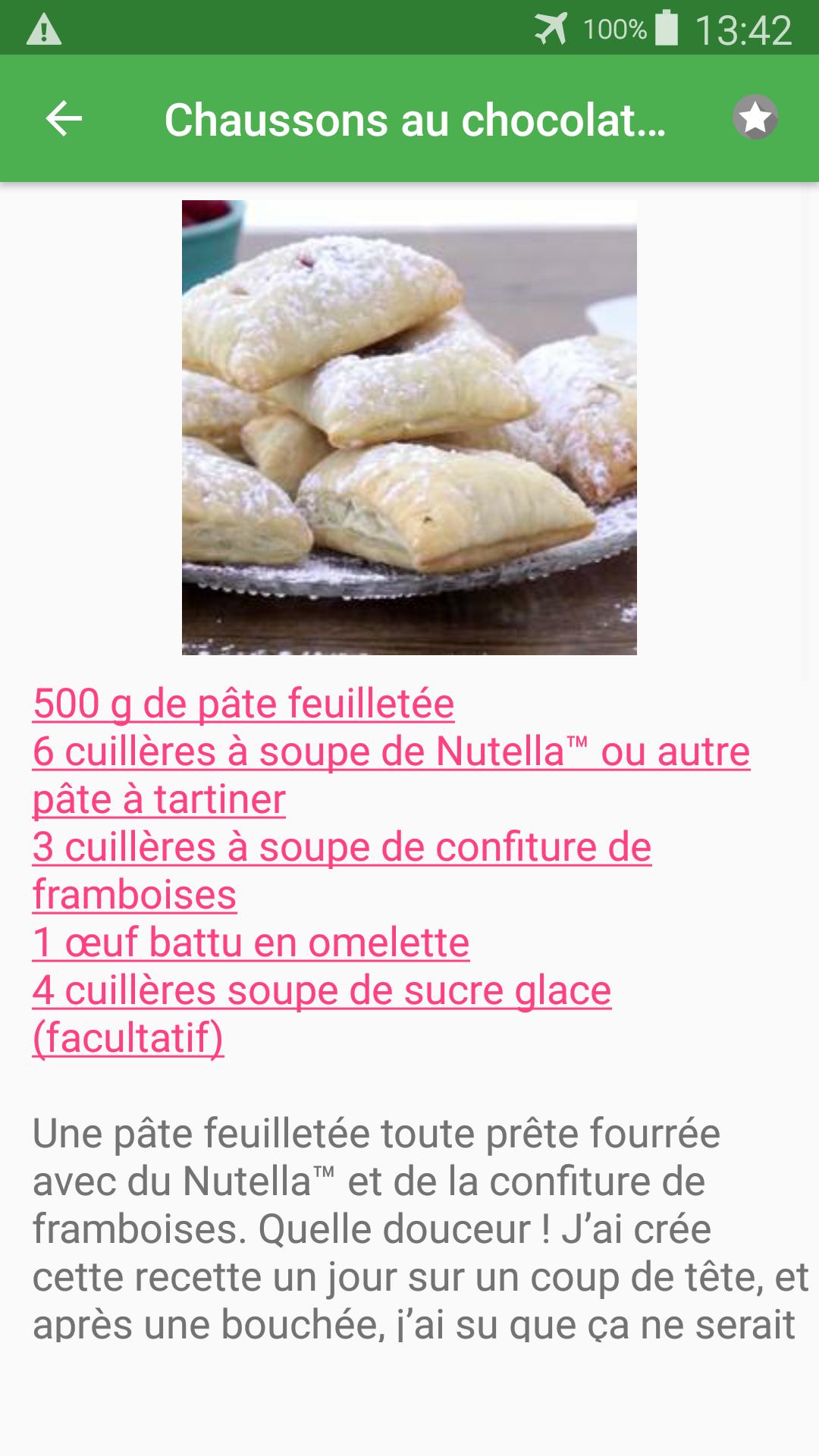 Chausson Avec Calories Recettes En Francais For Android Apk