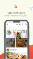 Cookwik App, Recipes in Malayalam, English plakat