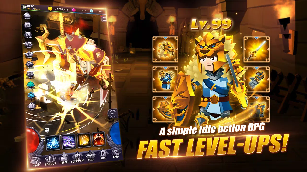 Dungeon Clash - Idle AFK RPG, 3D Offline Crawler - Baixar APK para Android