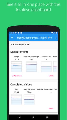 Body Measurement Body Fat And Weight Loss Tracker For