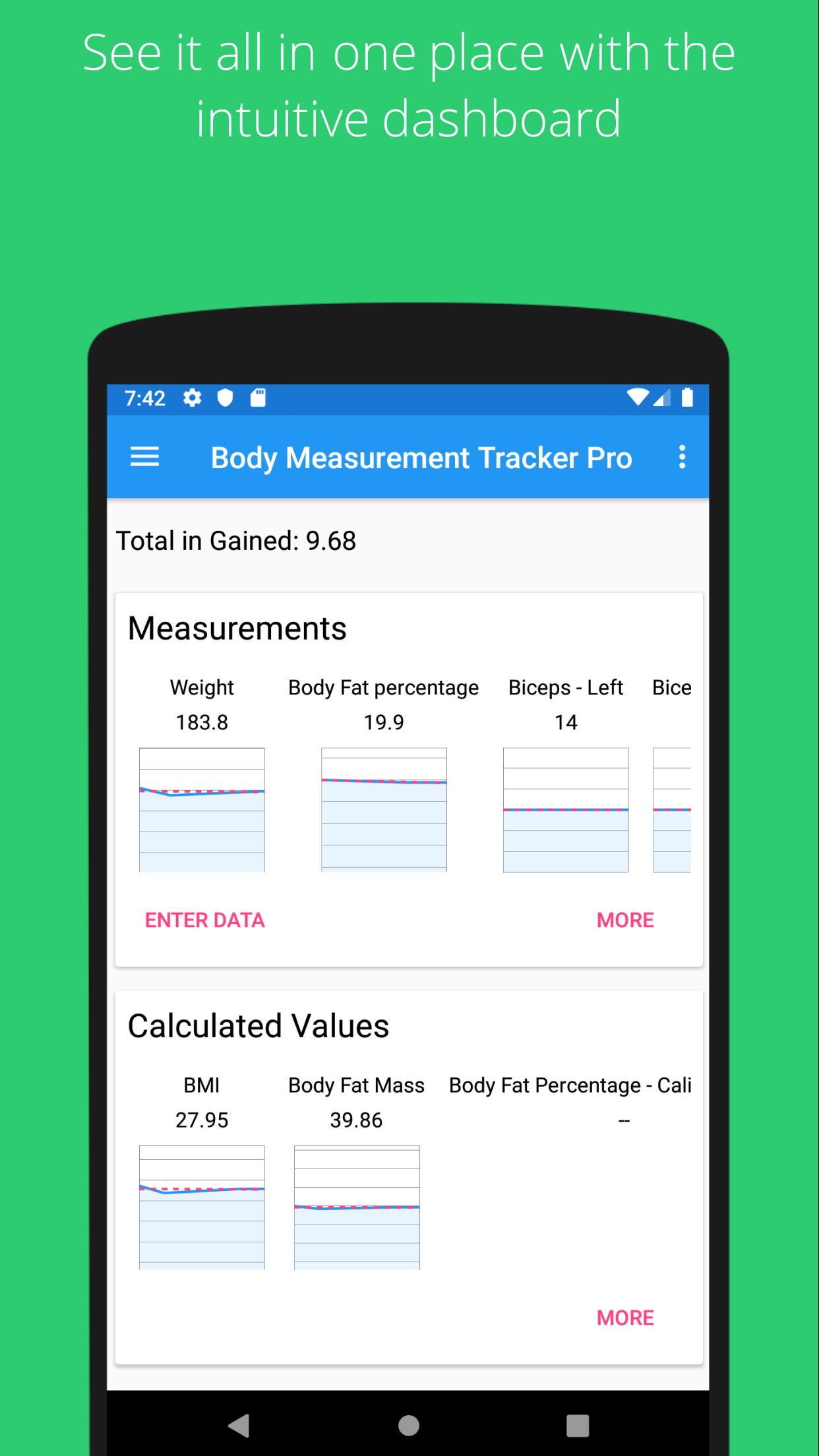 Body Measurement Body Fat And Weight Loss Tracker For Android