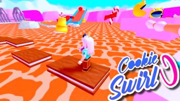 Cookie Swirl Parkour Obby Game Affiche