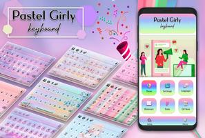 Pastel Girly Keyboard Affiche