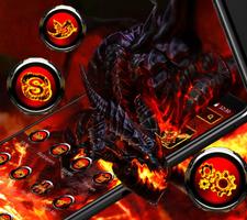 Cool fire dragon theme poster