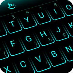 Simple Neon Blue Future Tech Keyboard Theme APK download