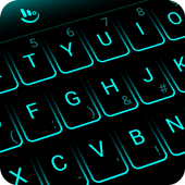 آیکون‌ Simple Neon Blue Future Tech Keyboard Theme