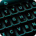 Simple Neon Blue Future Tech Keyboard Theme ikona