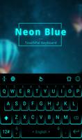 Simple Neon Blue Future Tech Keyboard Theme 截圖 1