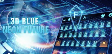 3D Blue Neon Future Keyboard Theme
