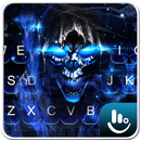 3D Blue Flame Skull Keyboard Theme APK