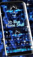 3D Blue Flame Skull poster