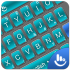 3D Blue Cool Tech Keyboard Theme icône