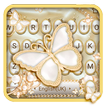 Opulent Golden Pearl Butterfly Keyboard