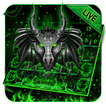 Live Neon Green Metal Dragon Keyboard