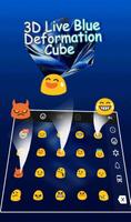 Live 3D Deformation Blue Cube Keyboard Theme capture d'écran 3