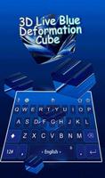 Live 3D Deformation Blue Cube Keyboard Theme Affiche