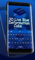 Live 3D Deformation Blue Cube Keyboard Theme скриншот 2