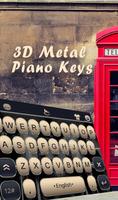 Teclas metálicas de piano en 3D Poster