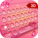 3D Pink Water Droplets Keyboard Theme APK