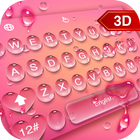 3D Pink Water Droplets Keyboard Theme иконка