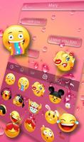 3D Pink Water Droplets Keyboard Theme скриншот 3
