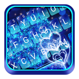 Blue Sparkling Heart Keyboard Theme icono