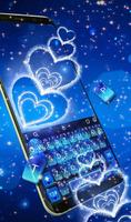 Blue Sparkling Heart Keyboard Theme 截图 2